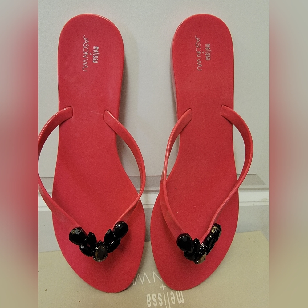 Melissa X Jason Wu Collab Pink Jelly  Sandals  Beads New